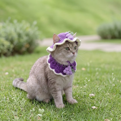 Gatto con cappellino all'uncinetto Uva